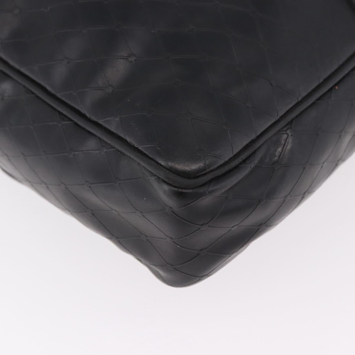 Gianni Versace Business Bag Leather Black Gold Auth bs35448