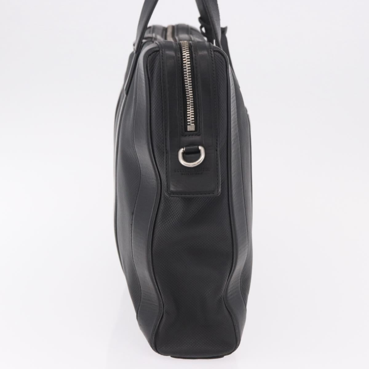 BOTTEGA VENETA Business Bag Leather Black Silver Auth bs35449