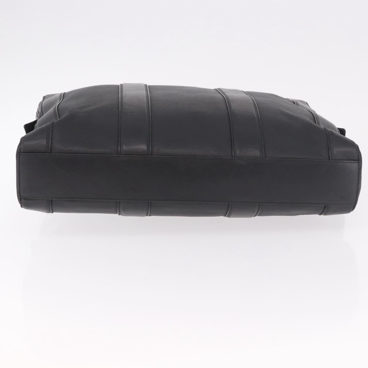 BOTTEGA VENETA Business Bag Leather Black Silver Auth bs35449