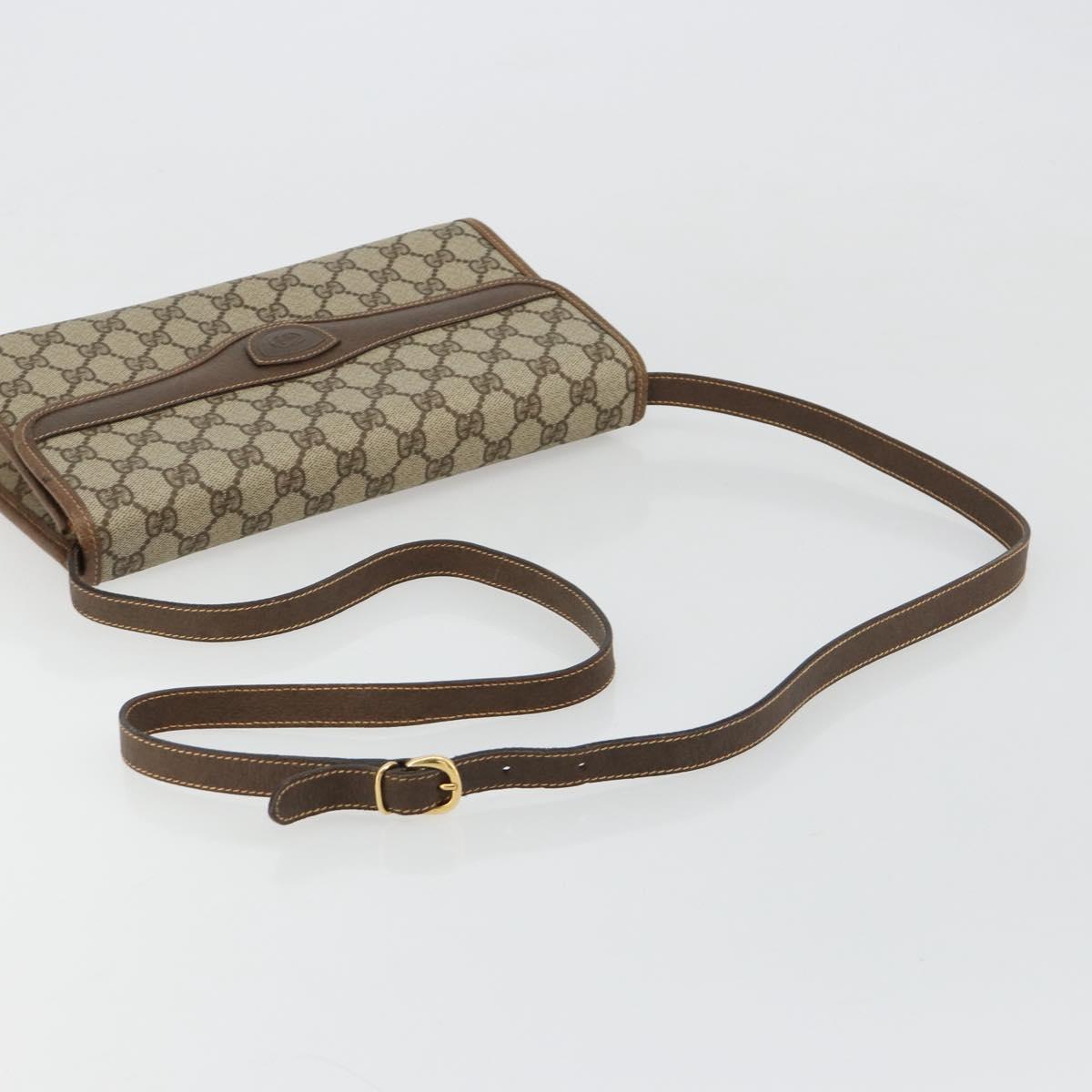 GUCCI GG Supreme Shoulder Bag PVC Beige Gold 004 161 0670 Auth bs35455