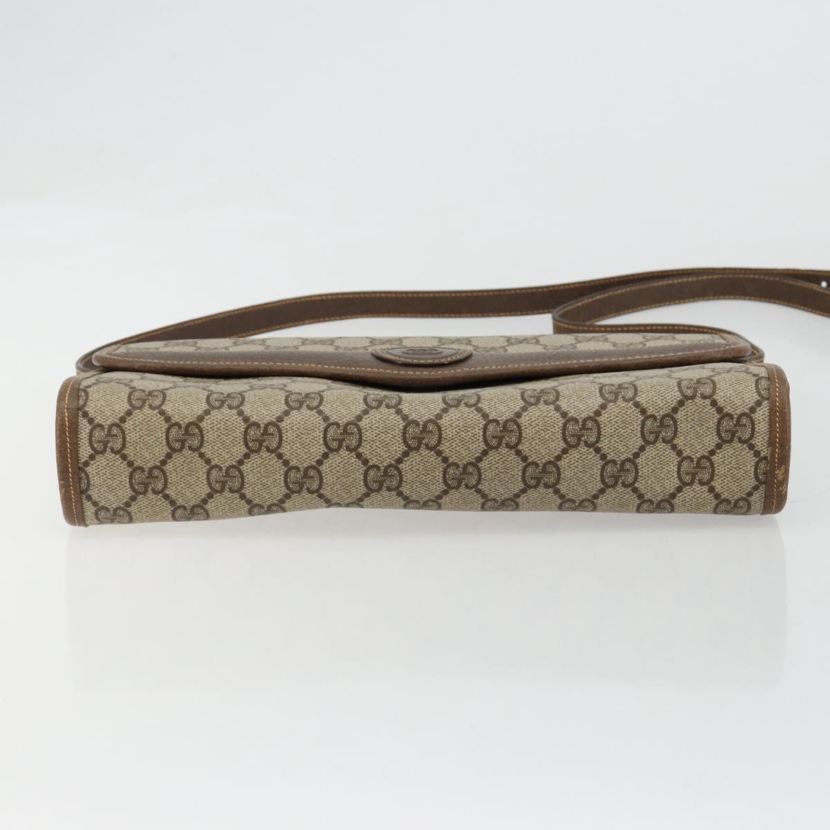 GUCCI GG Supreme Shoulder Bag PVC Beige Gold 004 161 0670 Auth bs35455