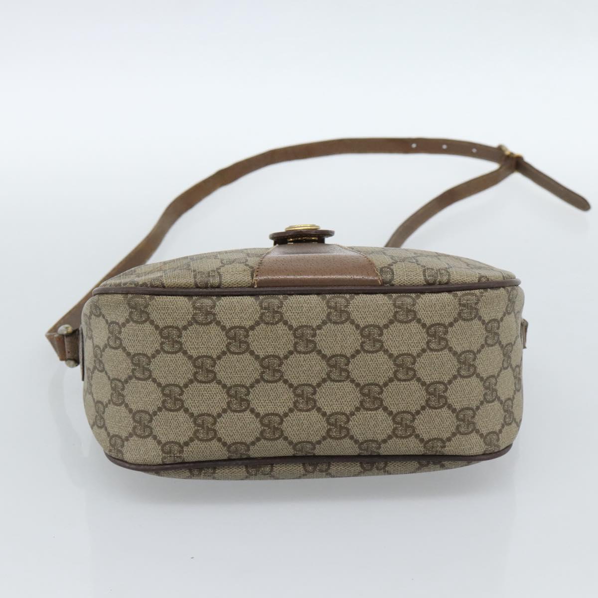 GUCCI GG Supreme Web Sherry Line Bag PVC Beige Gold 001 123 6177 Auth bs35457