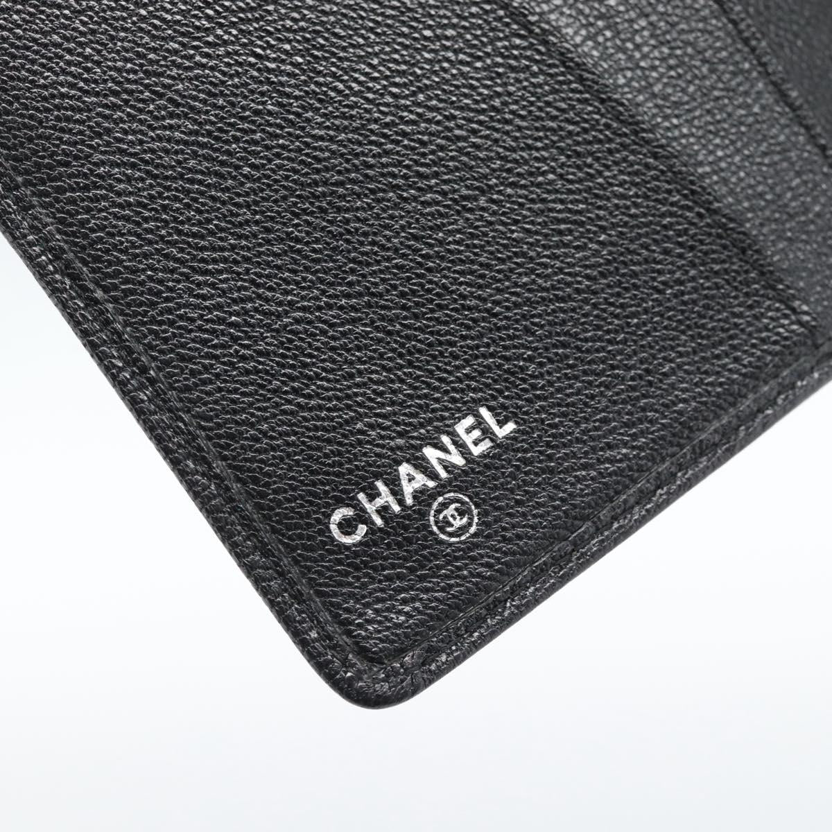 CHANEL Day Planner Cover Leather Black Silver CC Auth bs35476M