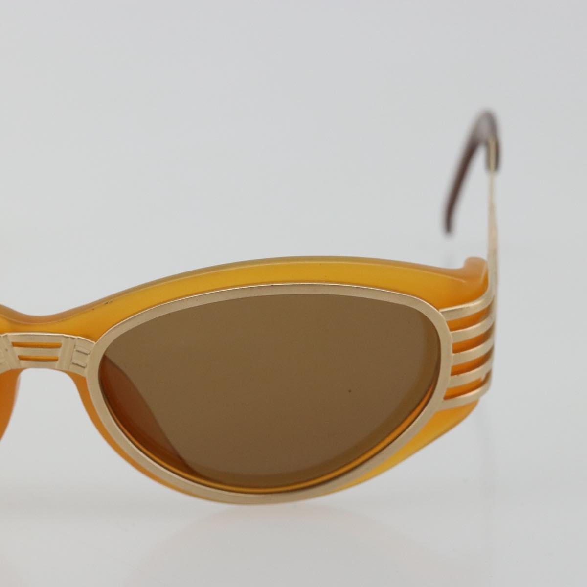 SAINT LAURENT Sunglasses Plastic Beige Gold Auth bs35478