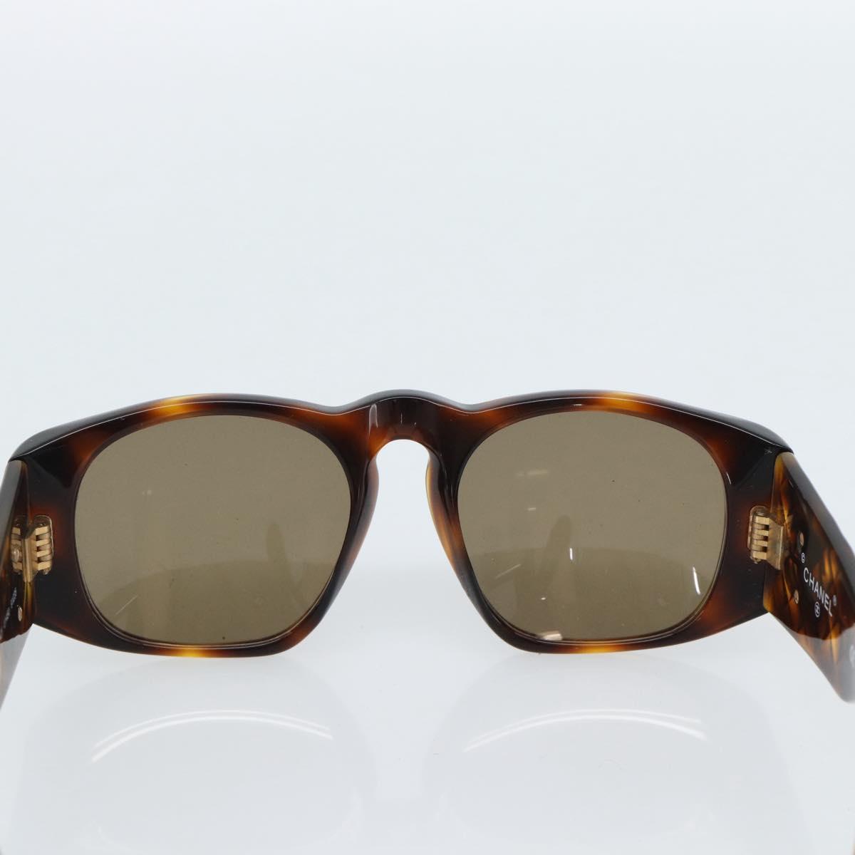 CHANEL Tortoise Pattern Sunglasses Plastic Brown Gold CC Auth bs35479