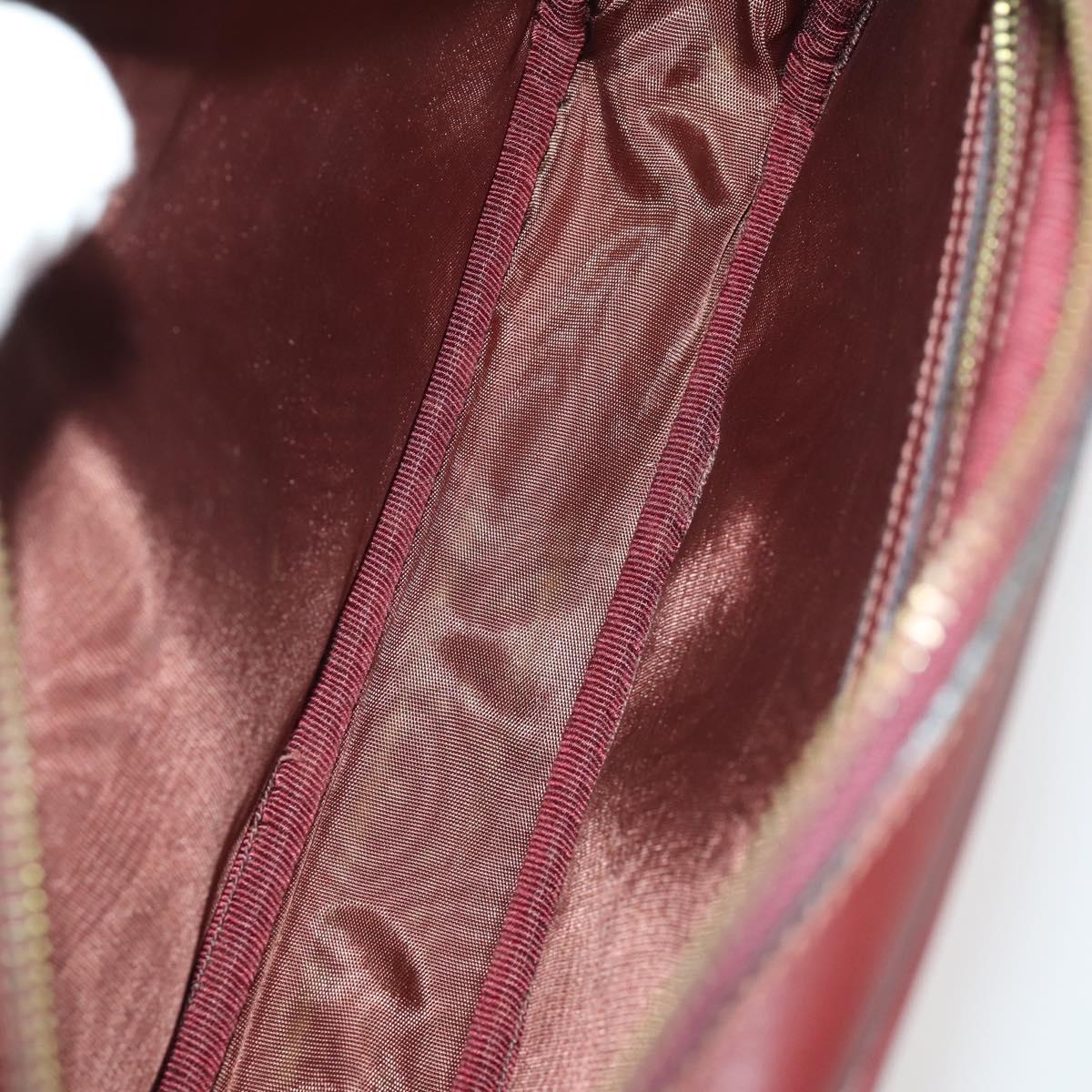 CARTIER Must Line Shoulder Bag Leather Suede 4 Set Bordeaux Auth bs35481