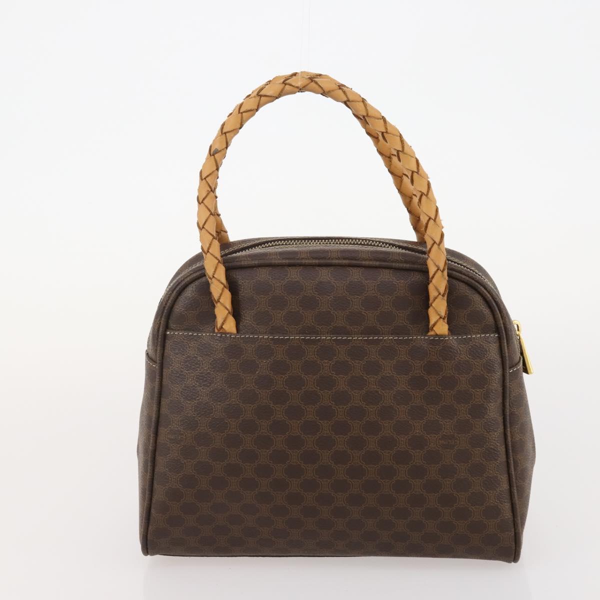 CELINE Macadam Canvas Hand Bag PVC Leather 3 Set Brown Auth bs35482