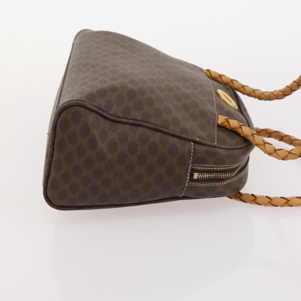 CELINE Macadam Canvas Hand Bag PVC Leather 3 Set Brown Auth bs35482