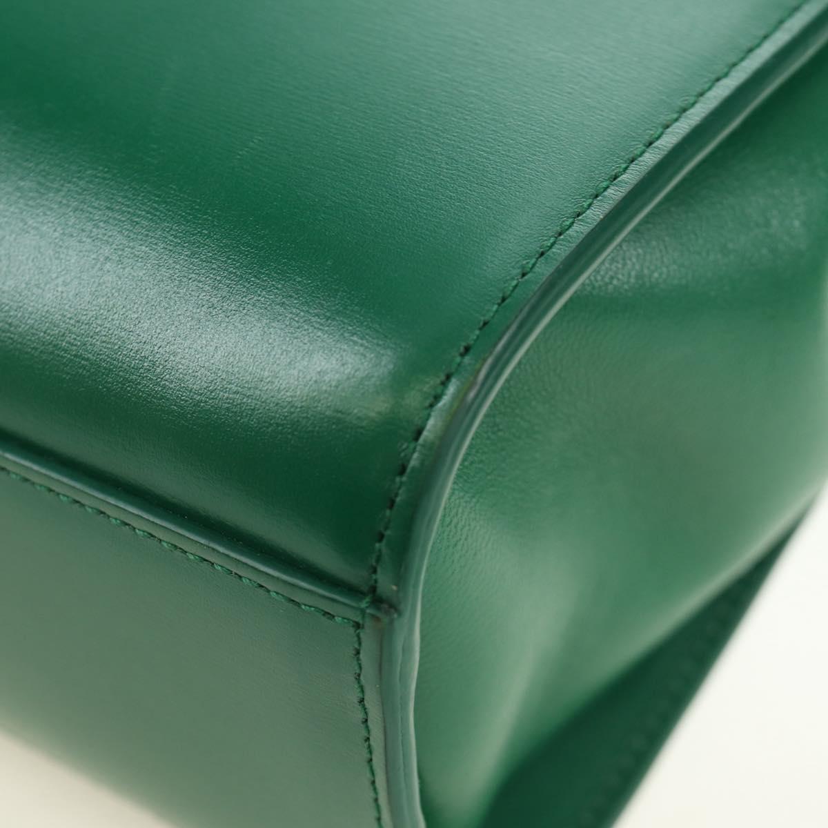 BOTTEGA VENETA Shoulder Bag Leather Green Silver Auth bs35500V