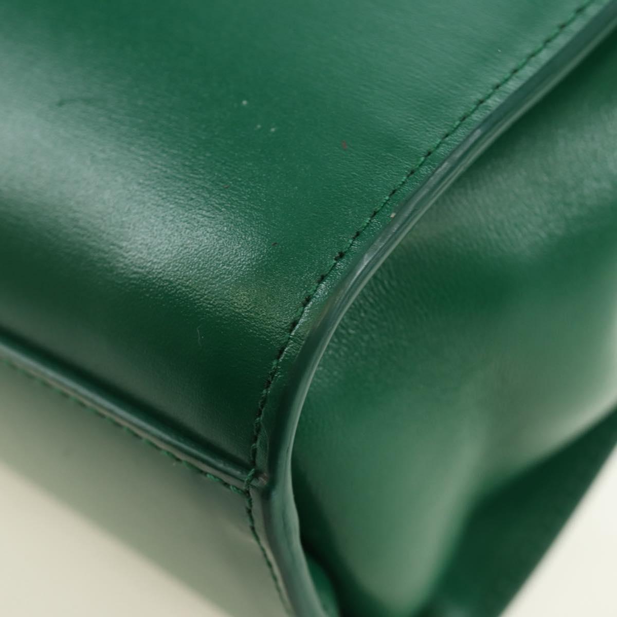 BOTTEGA VENETA Shoulder Bag Leather Green Silver Auth bs35500V
