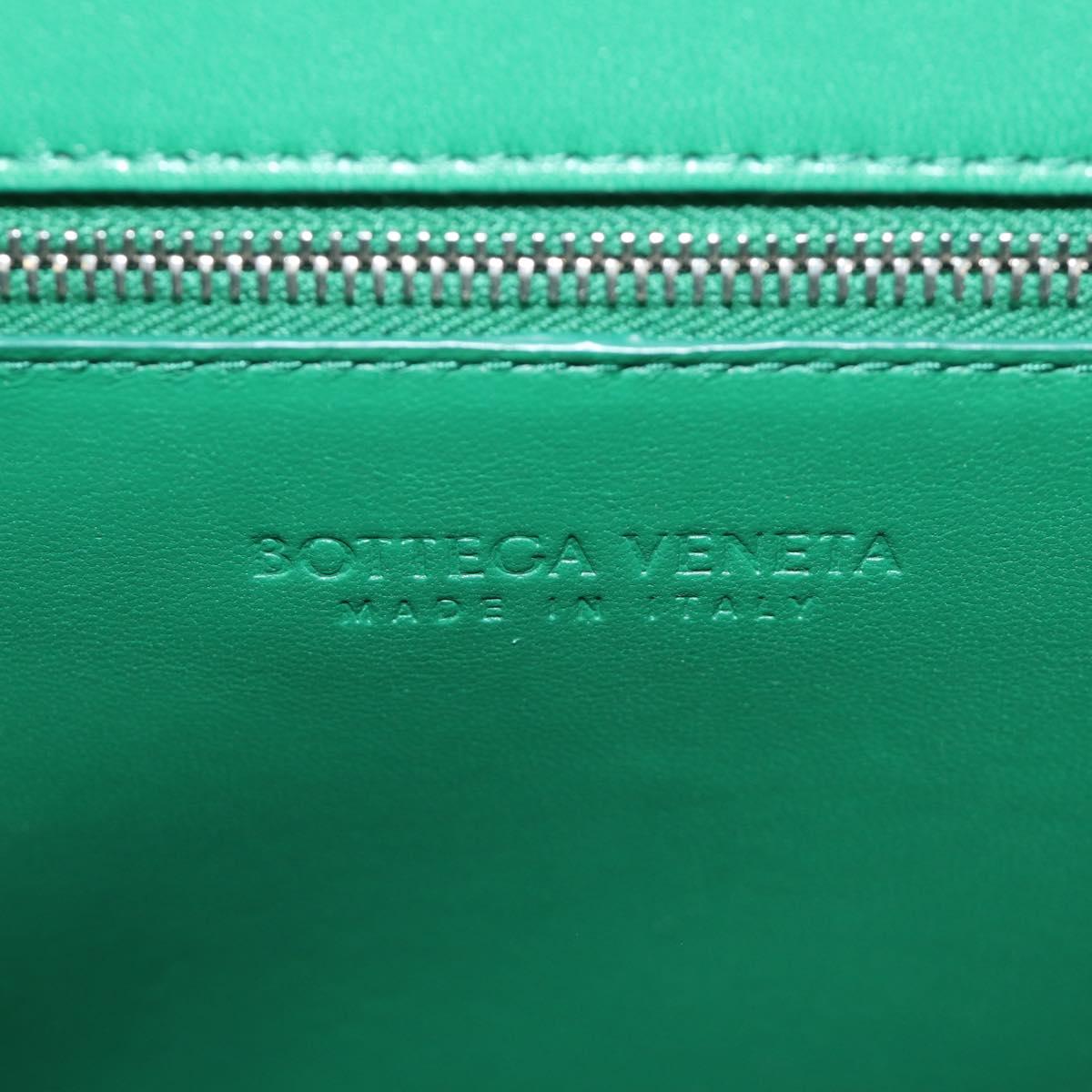 BOTTEGA VENETA Shoulder Bag Leather Green Silver Auth bs35500V
