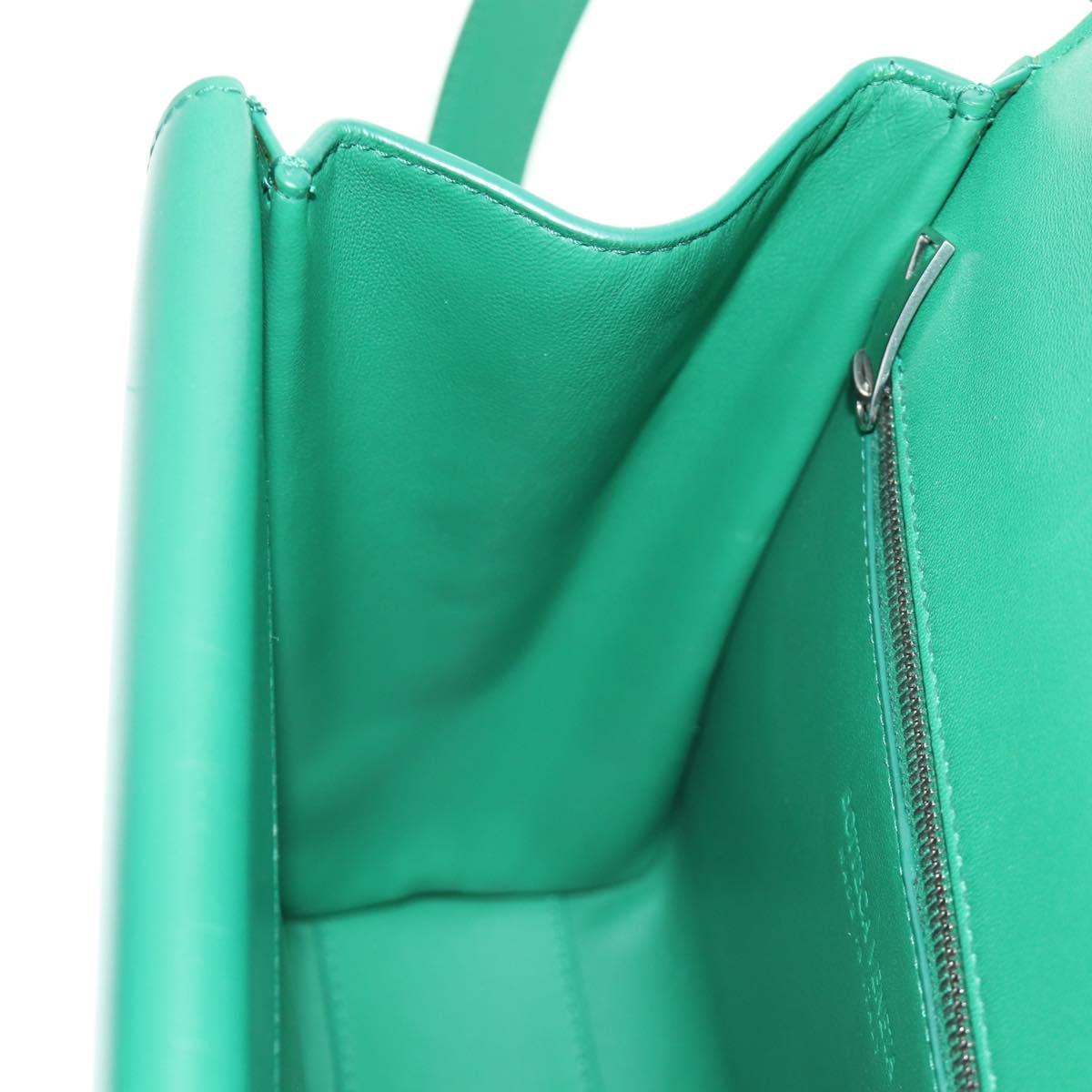 BOTTEGA VENETA Shoulder Bag Leather Green Silver Auth bs35500V