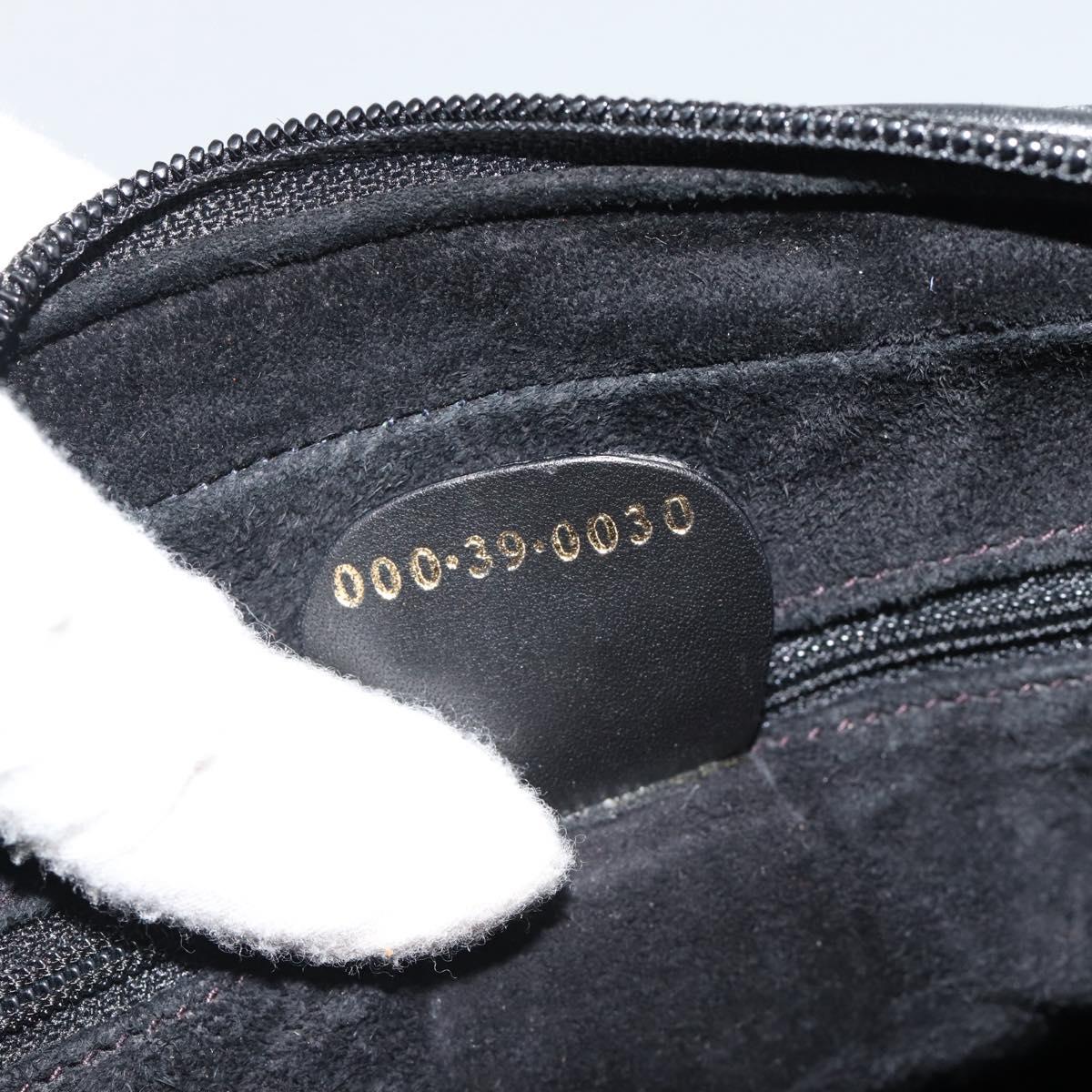 GUCCI Hand Bag Suede Black Gold 000 39 0030 Auth bs35502