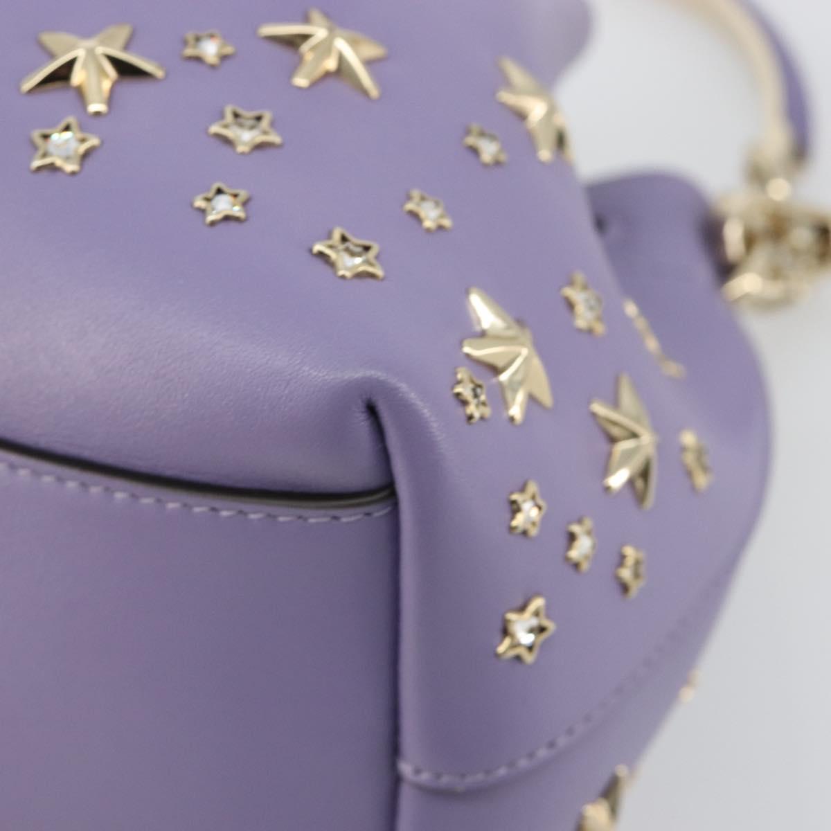 Jimmy Choo Purse Shoulder Bag Leather 2way Purple Gold Auth bs35503A
