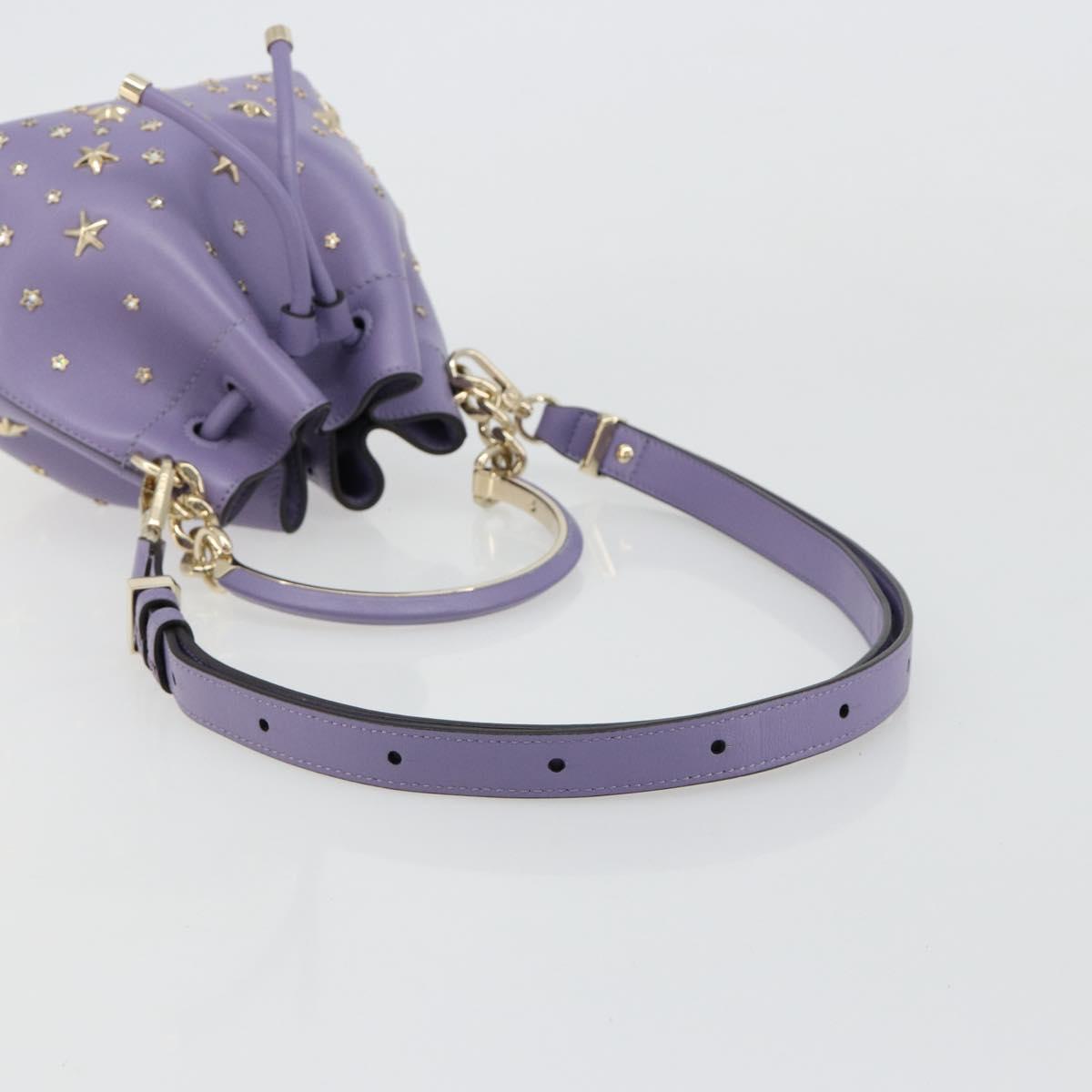 Jimmy Choo Purse Shoulder Bag Leather 2way Purple Gold Auth bs35503A