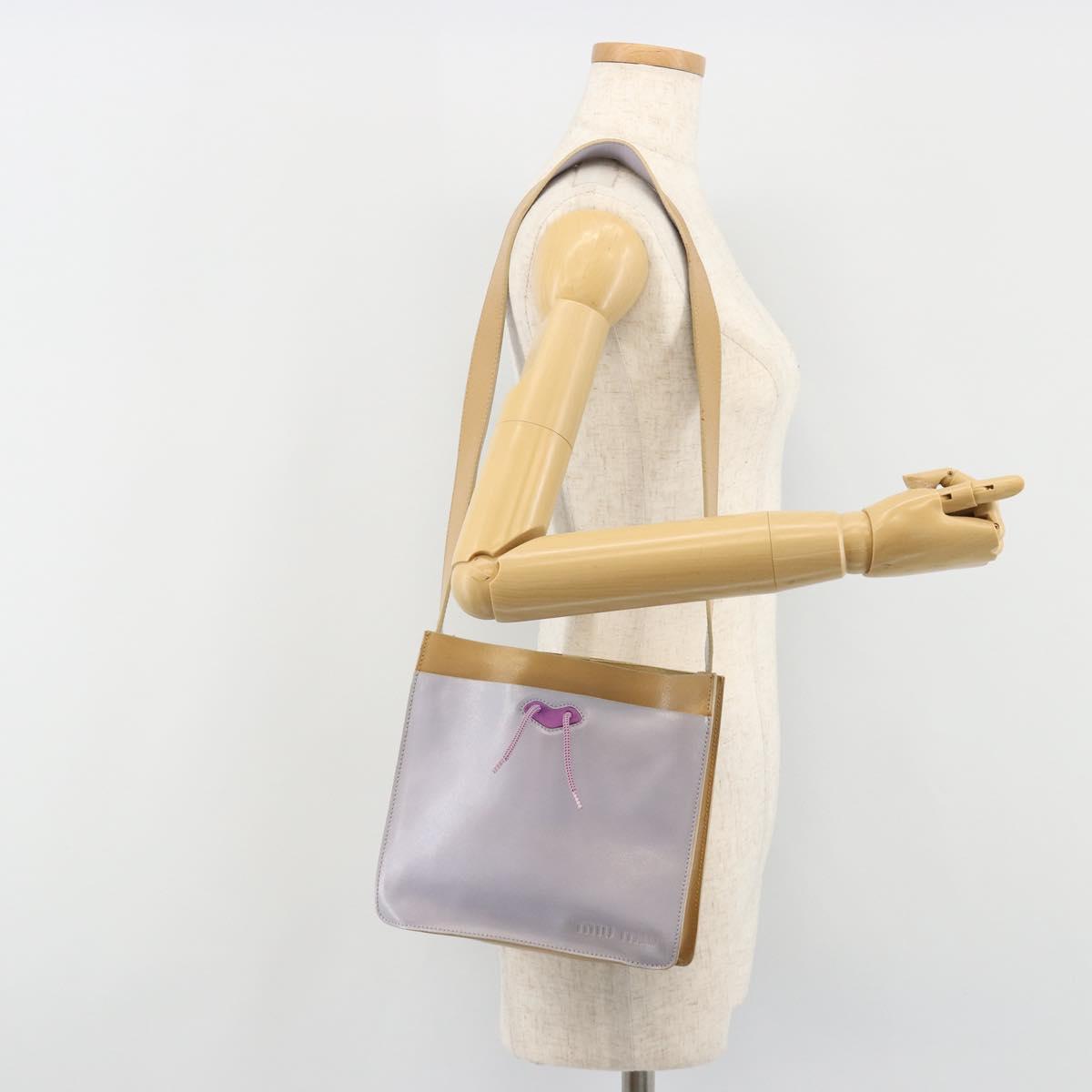 Miu Miu Shoulder Bag Leather Purple Auth bs35504