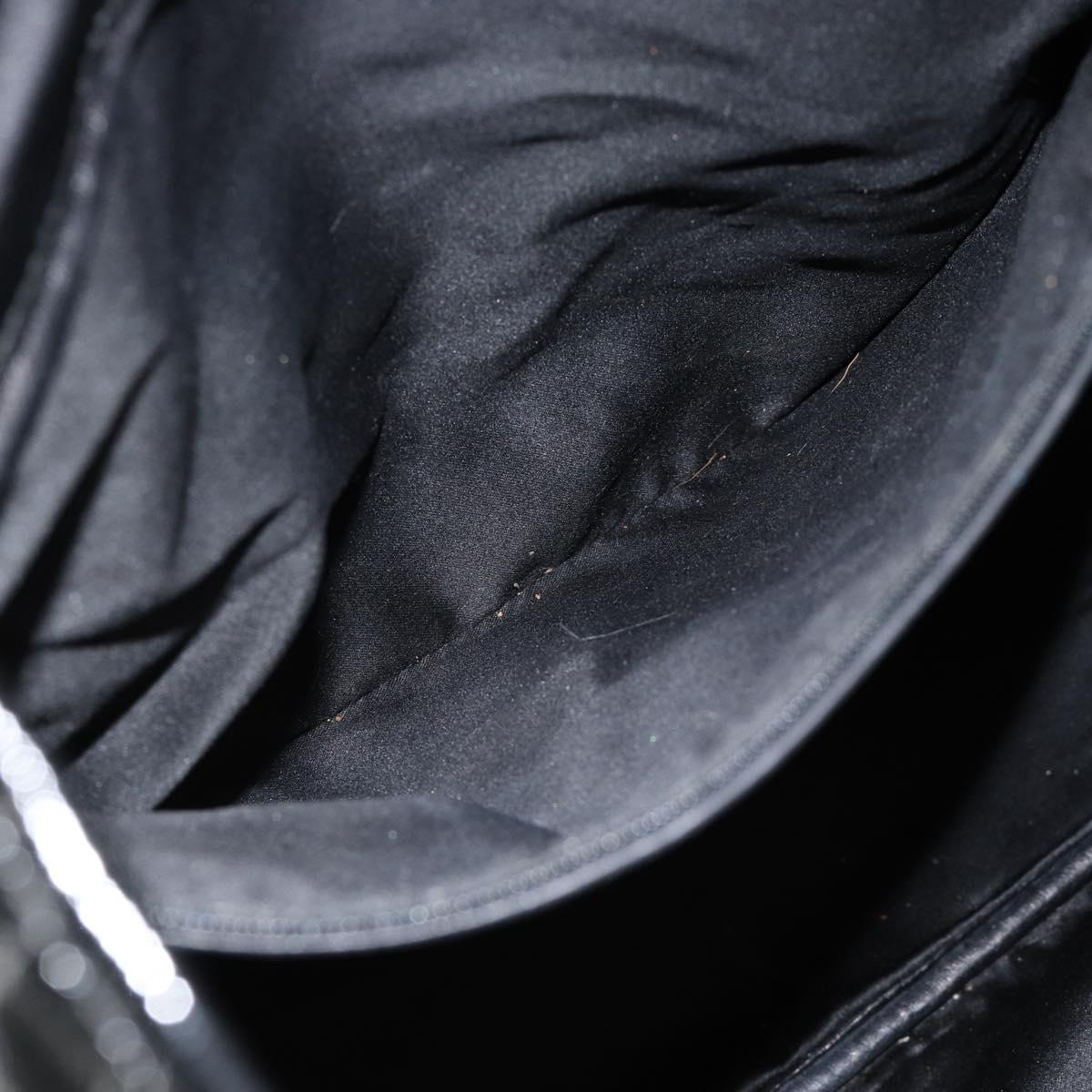 SAINT LAURENT Tote Bag Patent Leather Black Gold Auth bs35505