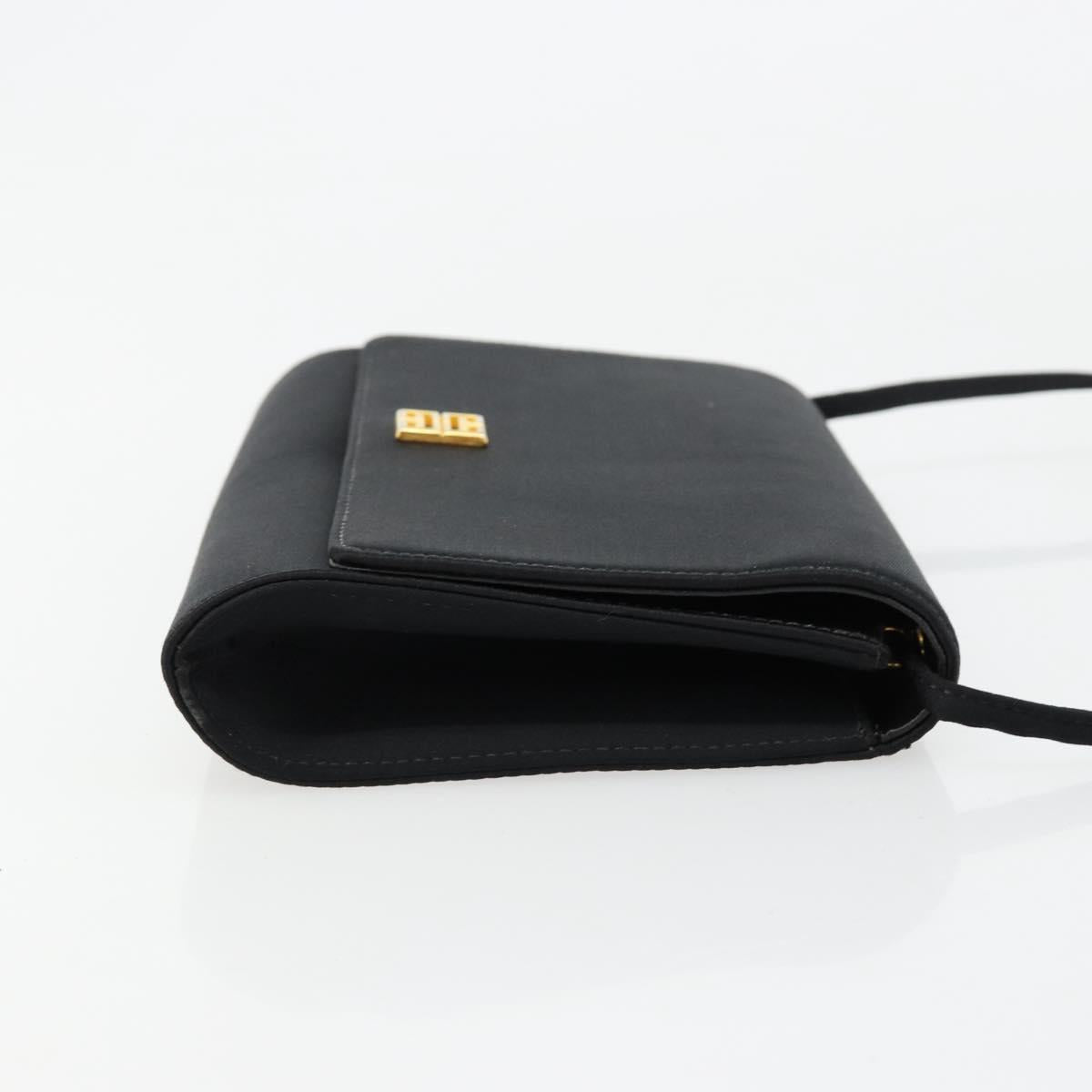 GIVENCHY Shoulder Bag Canvas Black Gold Auth bs35507