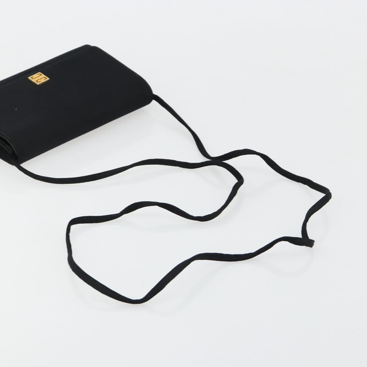 GIVENCHY Shoulder Bag Canvas Black Gold Auth bs35507