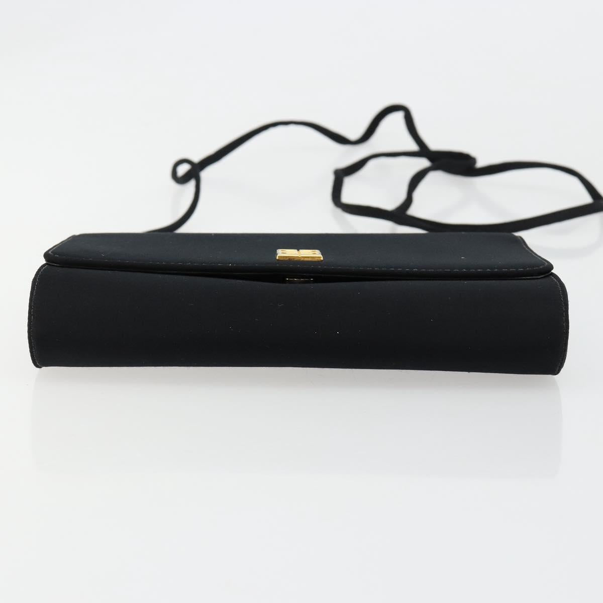 GIVENCHY Shoulder Bag Canvas Black Gold Auth bs35507