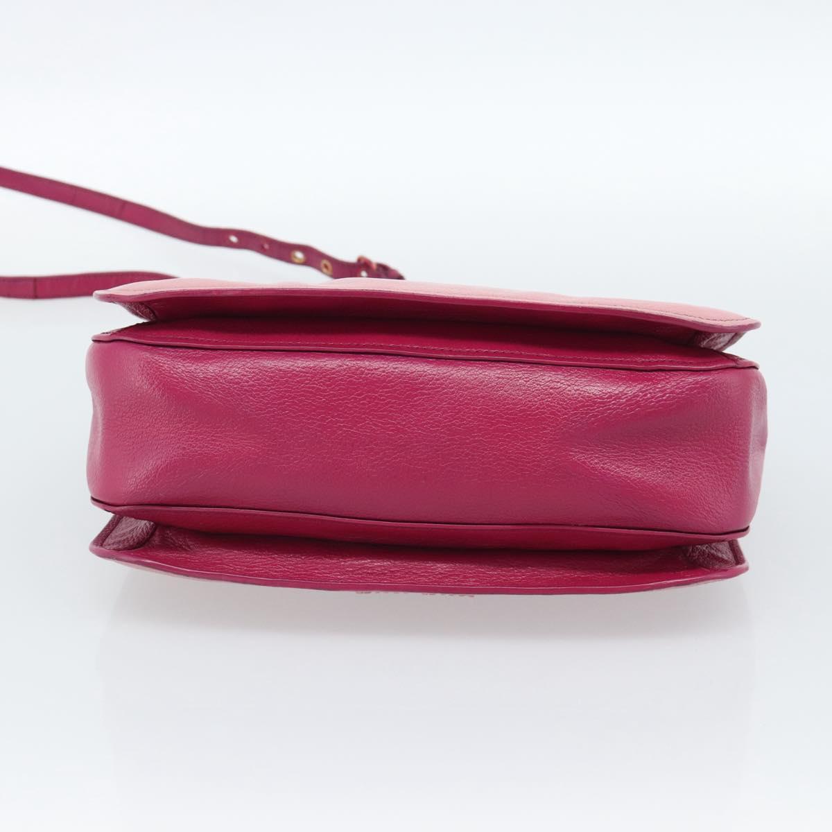 Miu Miu Madras Hand Bag Leather 2way Pink Gold Auth bs35509