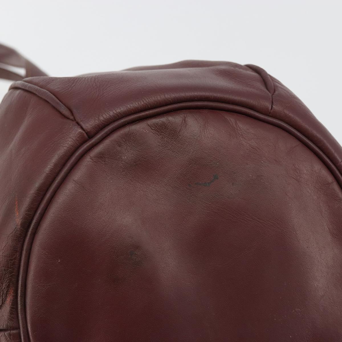 CARTIER Must Line Purse Shoulder Bag Leather Bordeaux Gold Auth bs35510