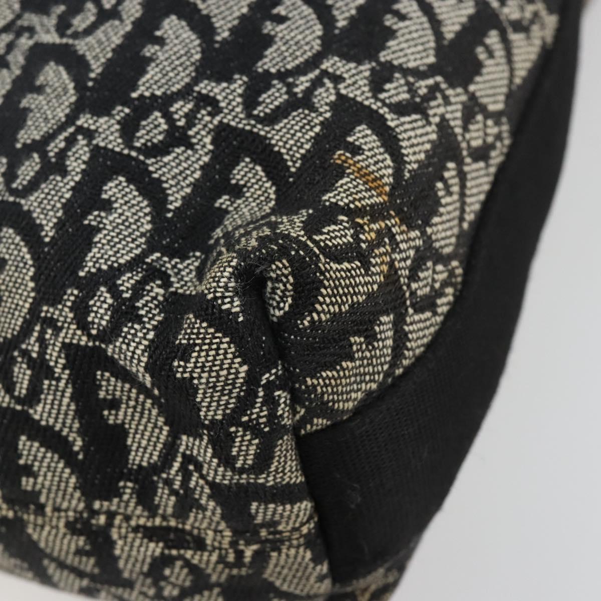 Christian Dior Trotter Canvas Shoulder Bag Black Silver Auth bs35512