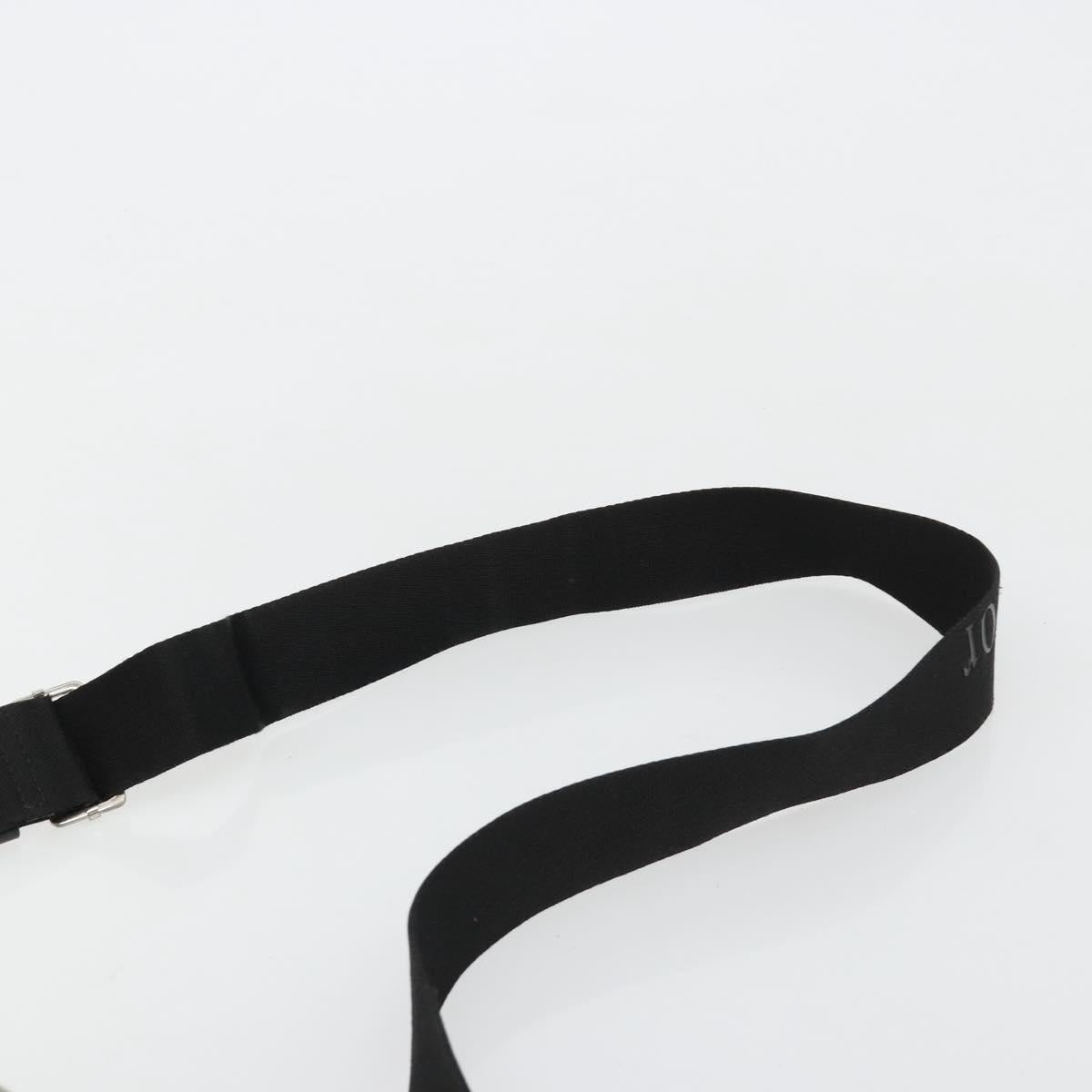 Christian Dior Trotter Canvas Shoulder Bag Black Silver Auth bs35512