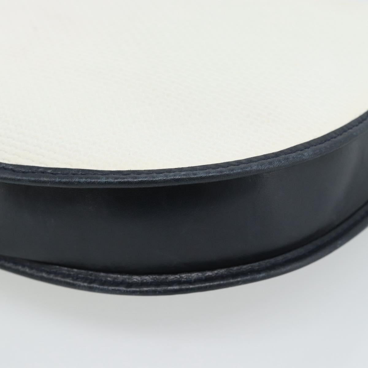 SAINT LAURENT Shoulder Bag Coated Canvas White Gold Auth bs35518