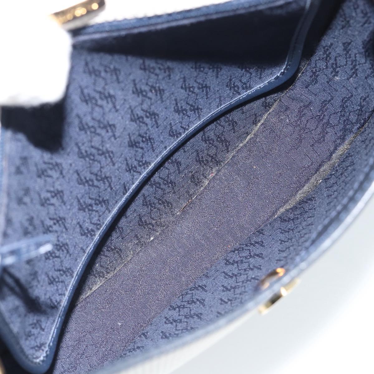 SAINT LAURENT Shoulder Bag Coated Canvas White Gold Auth bs35518