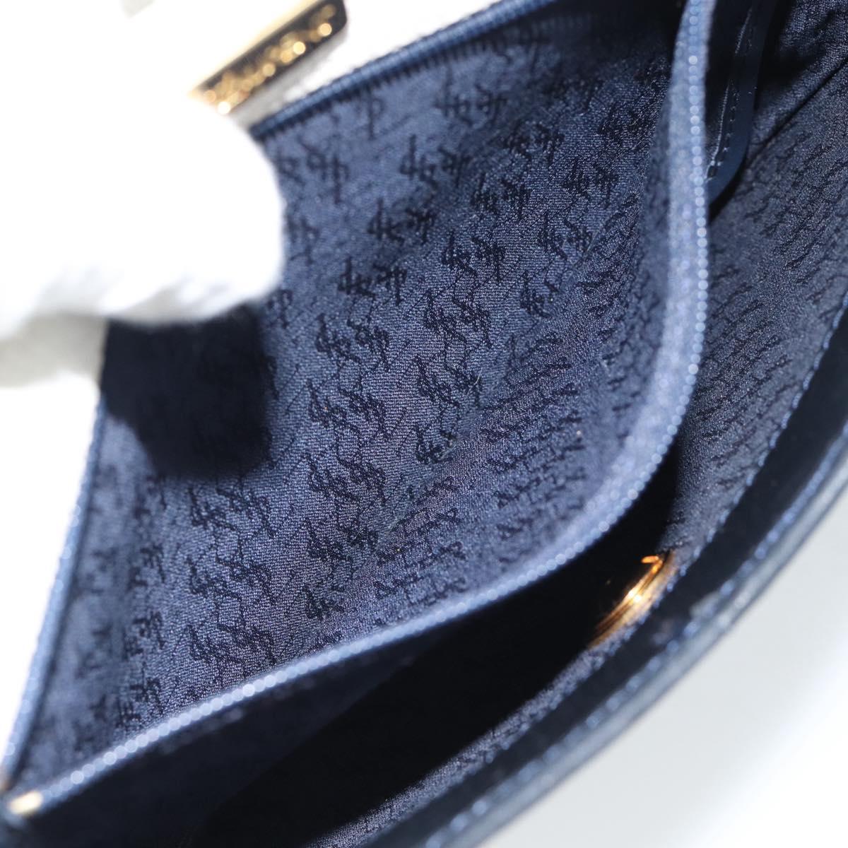 SAINT LAURENT Shoulder Bag Coated Canvas White Gold Auth bs35518