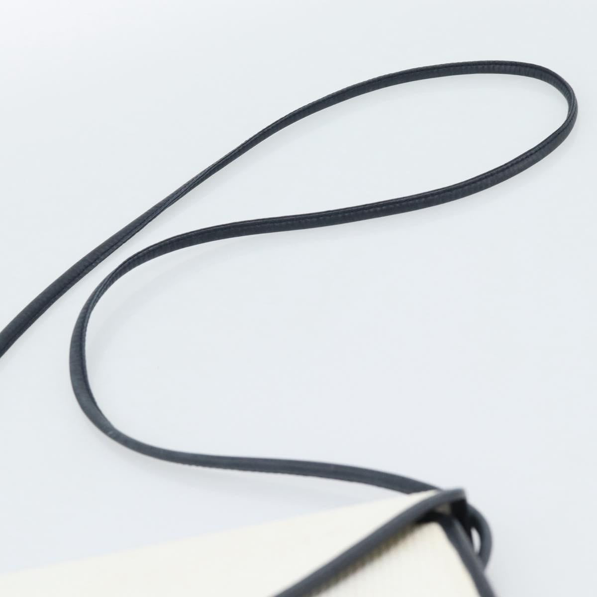 SAINT LAURENT Shoulder Bag Coated Canvas White Gold Auth bs35518