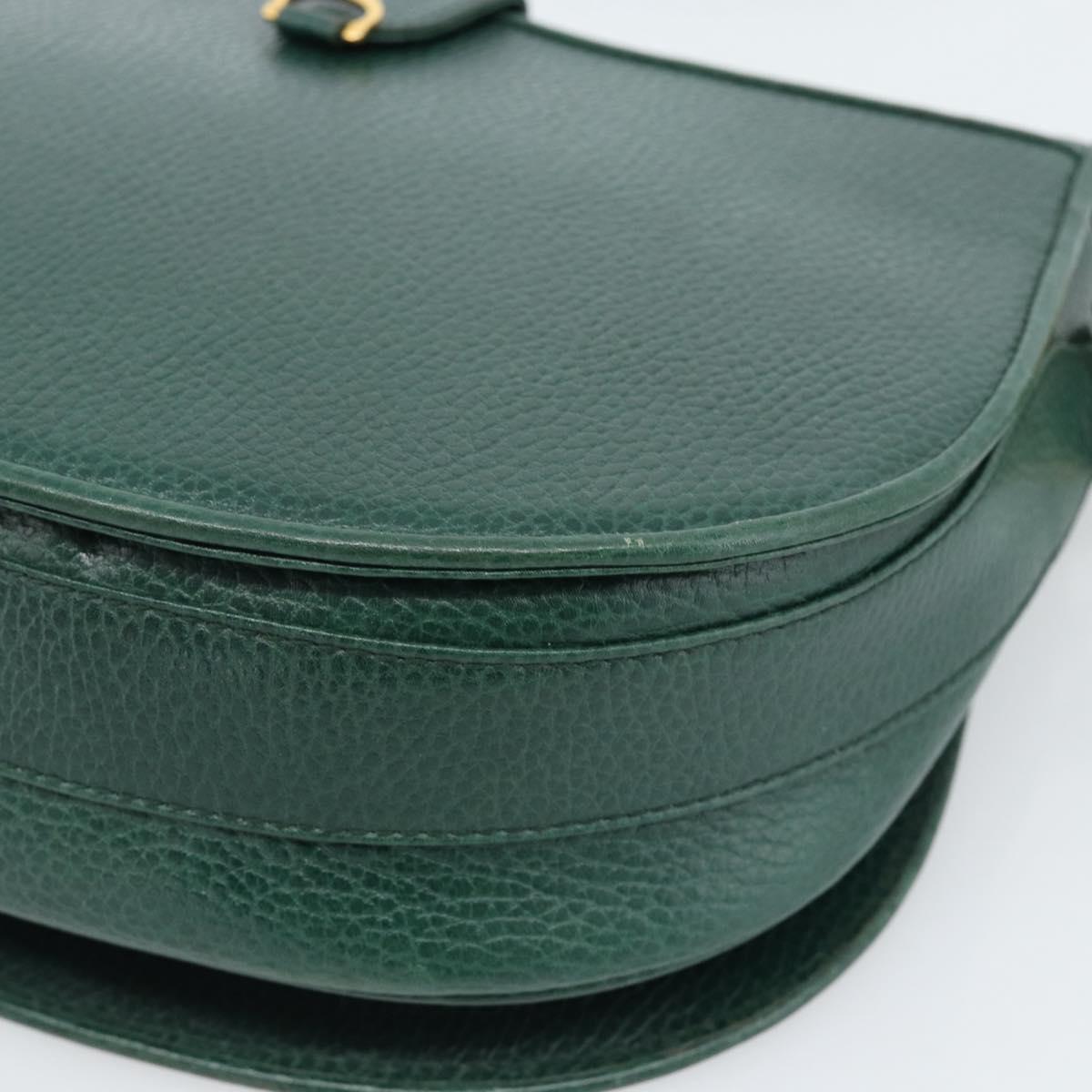 CARTIER Must Line Shoulder Bag Leather Green Gold Auth bs35522