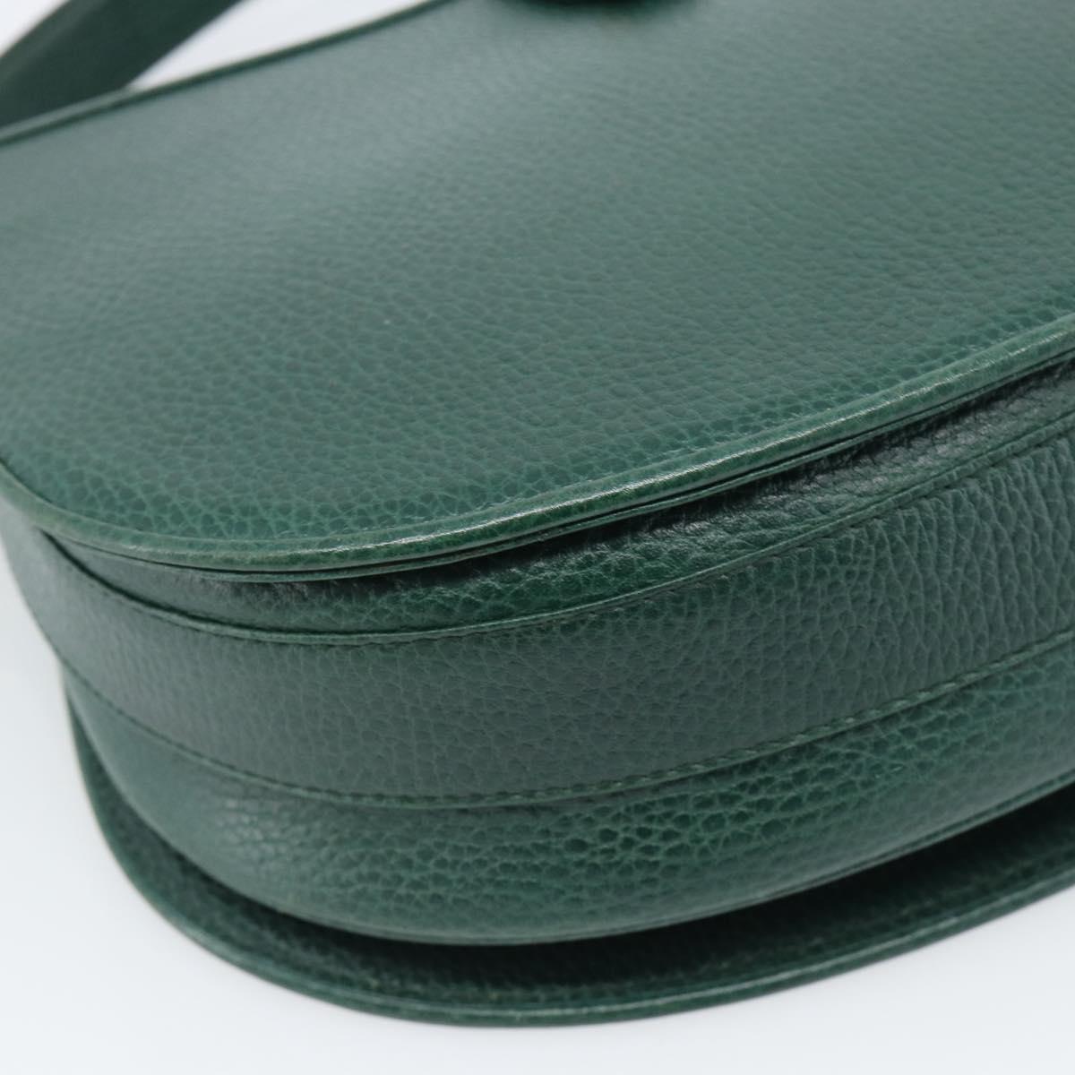 CARTIER Must Line Shoulder Bag Leather Green Gold Auth bs35522