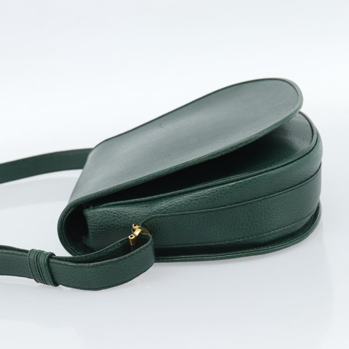 CARTIER Must Line Shoulder Bag Leather Green Gold Auth bs35522