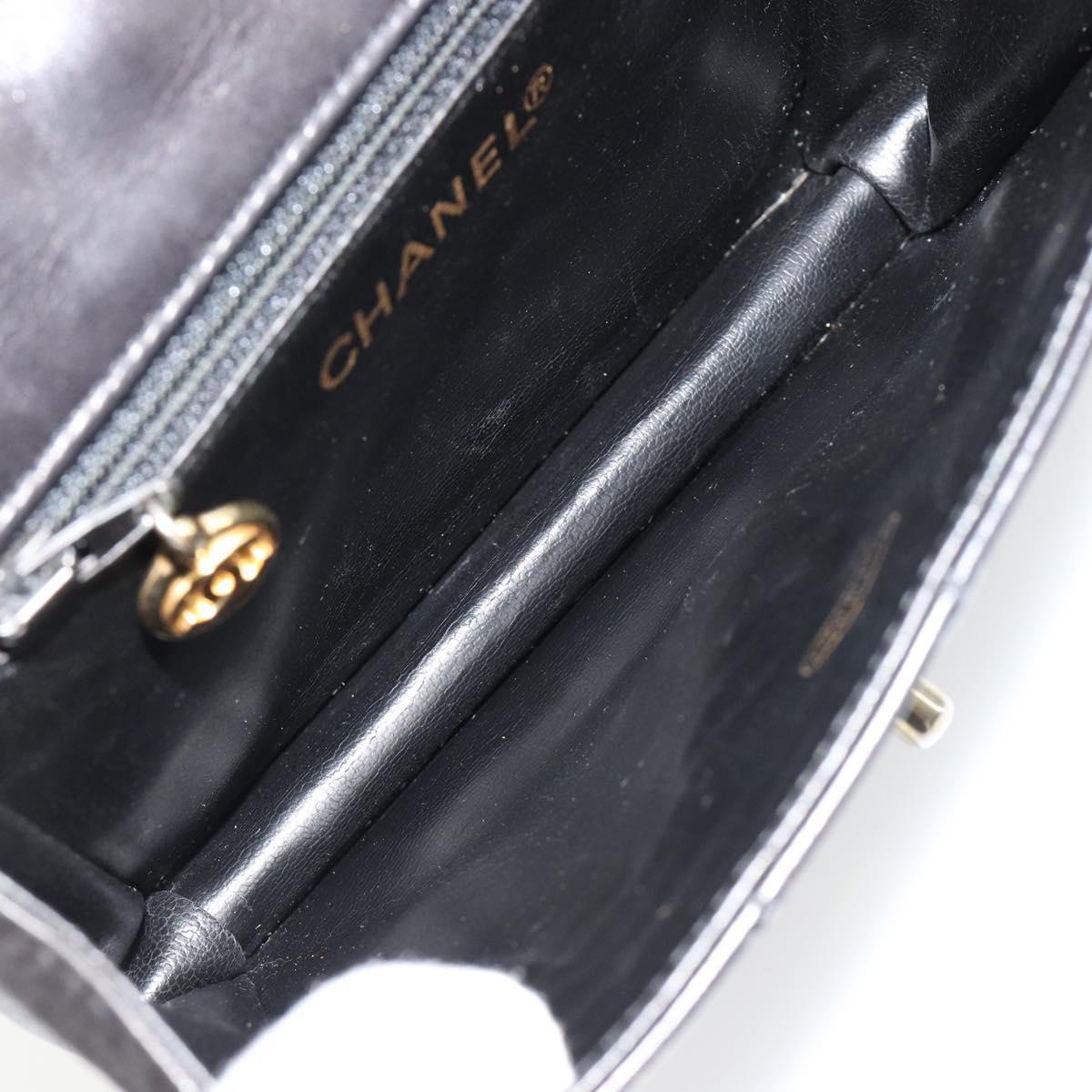 CHANEL Matelasse Waist Bag Lamb Skin Black Gold CC Auth bs35524