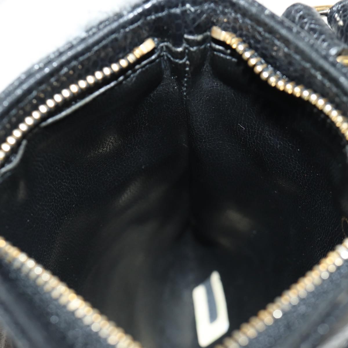 CHANEL Waist Bag Caviar Skin Black Gold CC Auth bs35525V