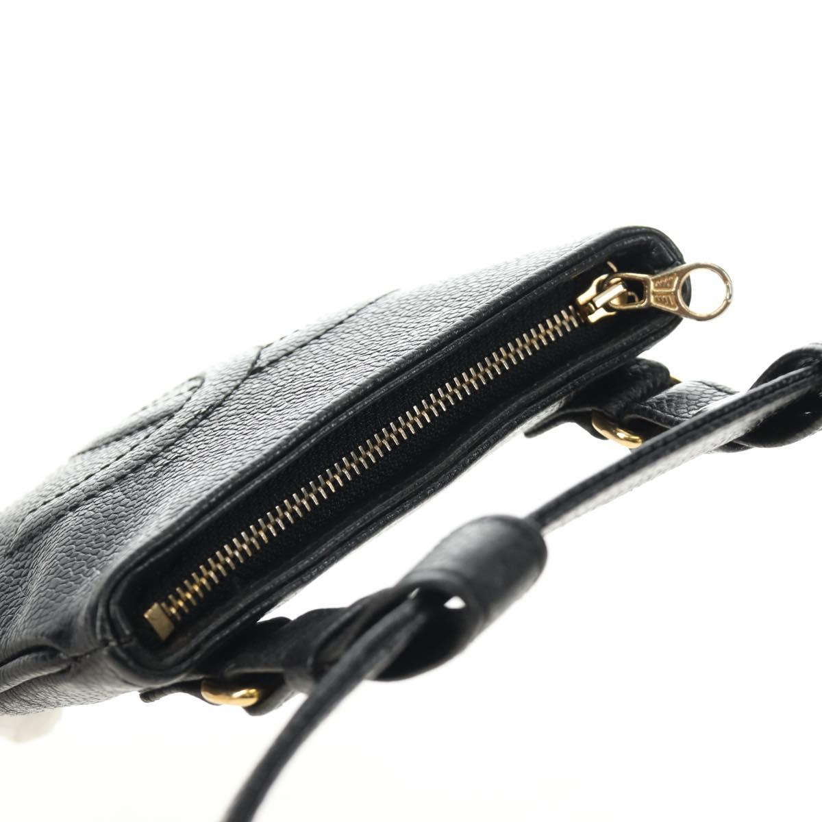 CHANEL Waist Bag Caviar Skin Black Gold CC Auth bs35525V