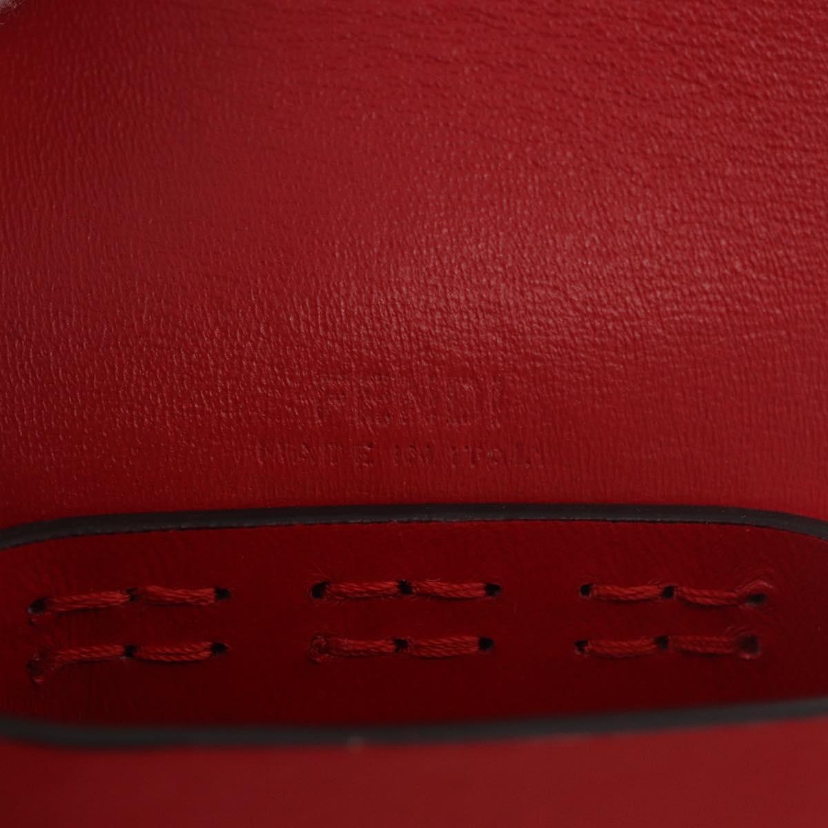 FENDI Airpods Case Mamma Baguette Earphone Case Leather Red Gold Auth bs35526V