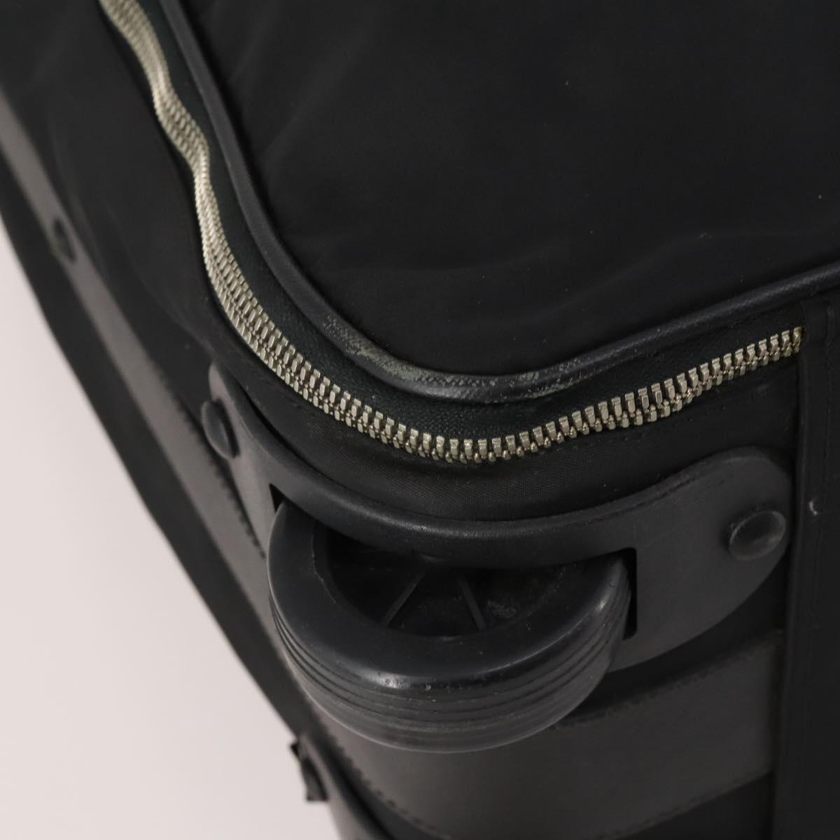 PRADA Boston Bag Nylon Black Silver Auth bs35527