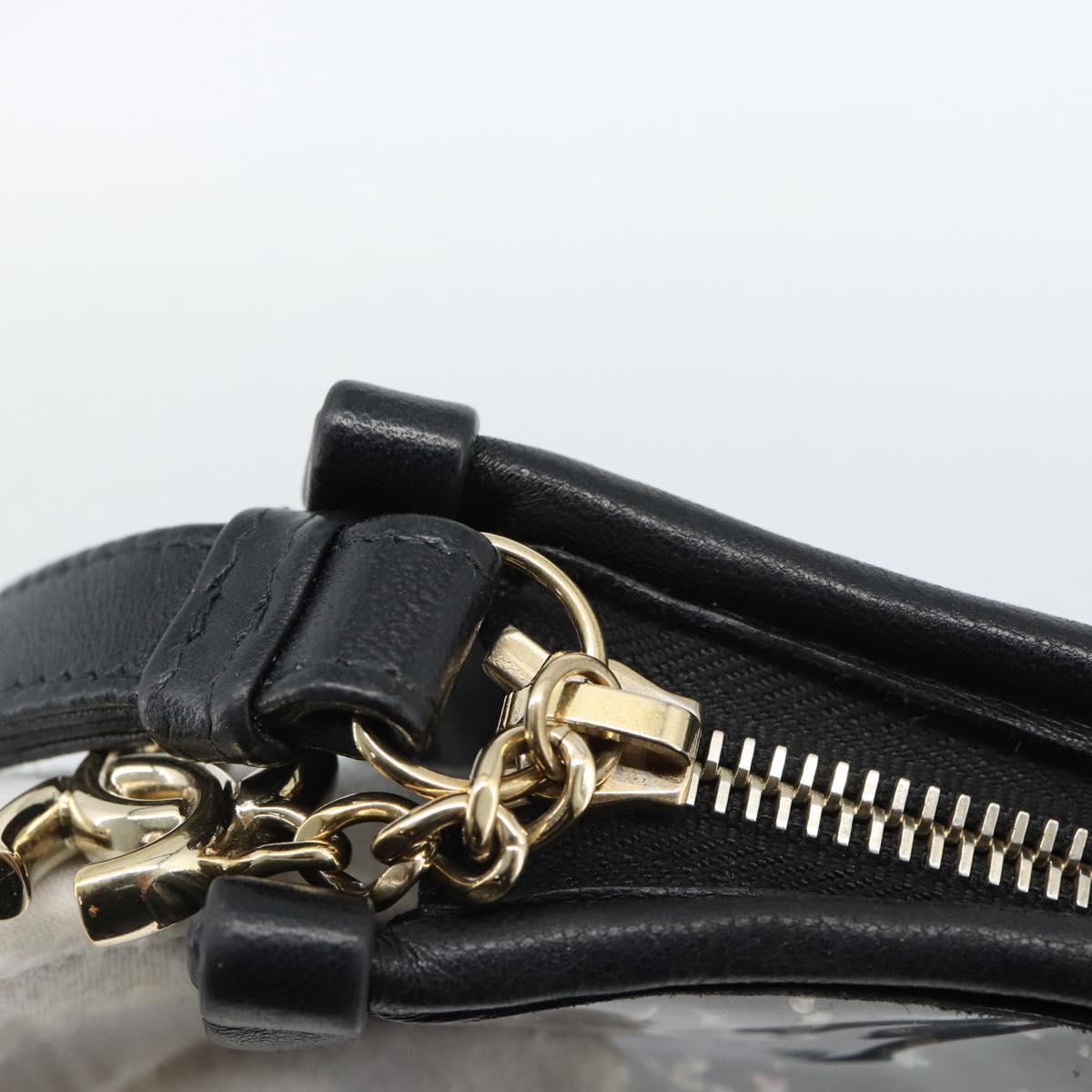 CHANEL Clutch Bag Vinyl Black Gold CC Auth bs35542V