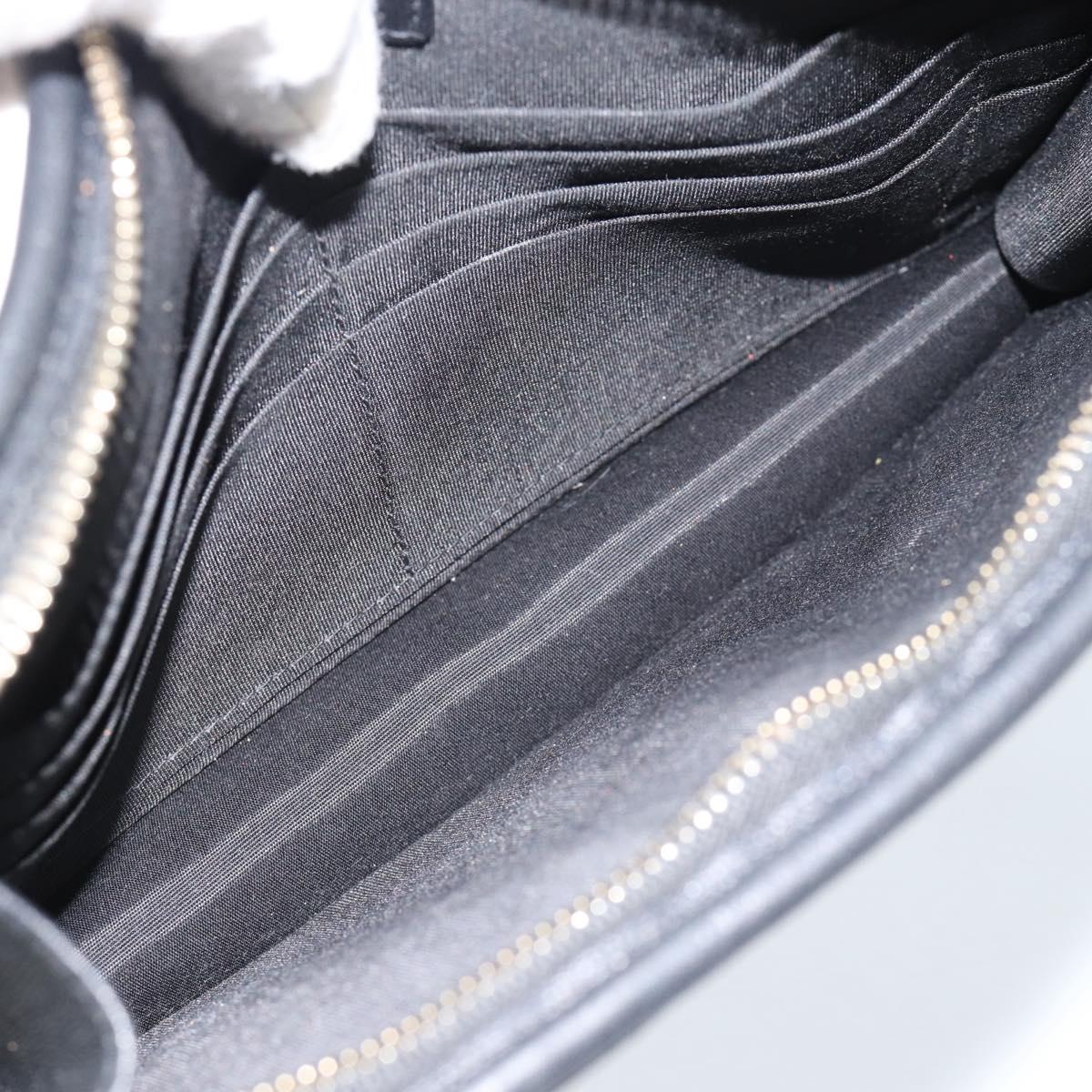 CHANEL Clutch Bag Vinyl Black Gold CC Auth bs35542V