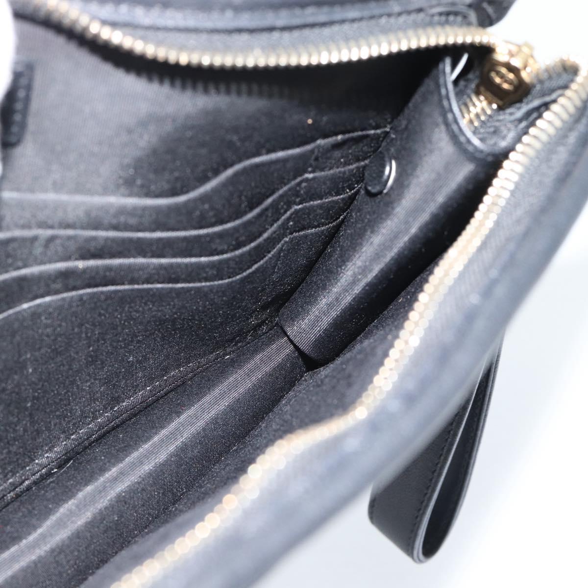CHANEL Clutch Bag Vinyl Black Gold CC Auth bs35542V