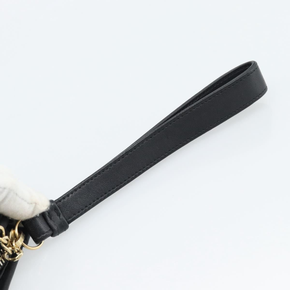 CHANEL Clutch Bag Vinyl Black Gold CC Auth bs35542V