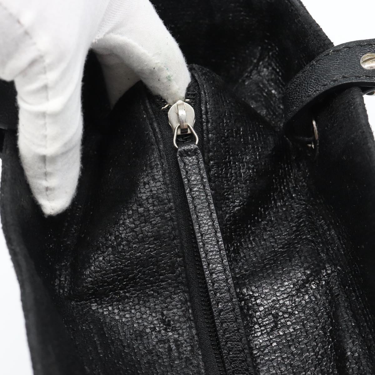 CHANEL Matelasse Tote Bag Coated Canvas Black Gold CC Auth bs35544