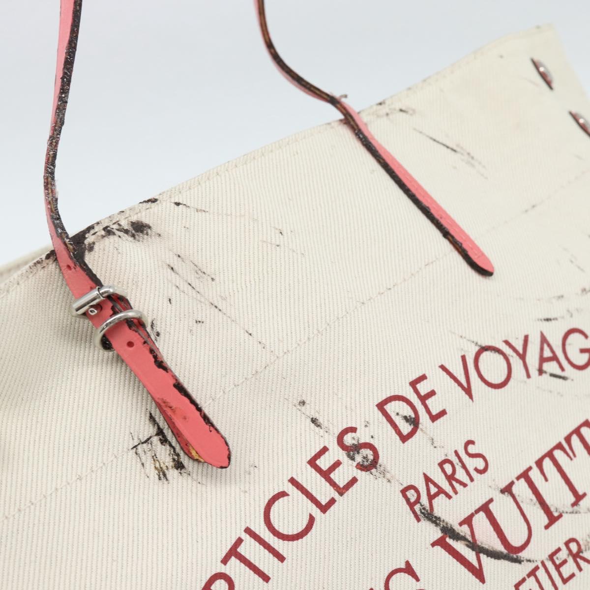 LOUIS VUITTON Cabas MM Tote Bag Canvas White M94502 LV Auth bs35545