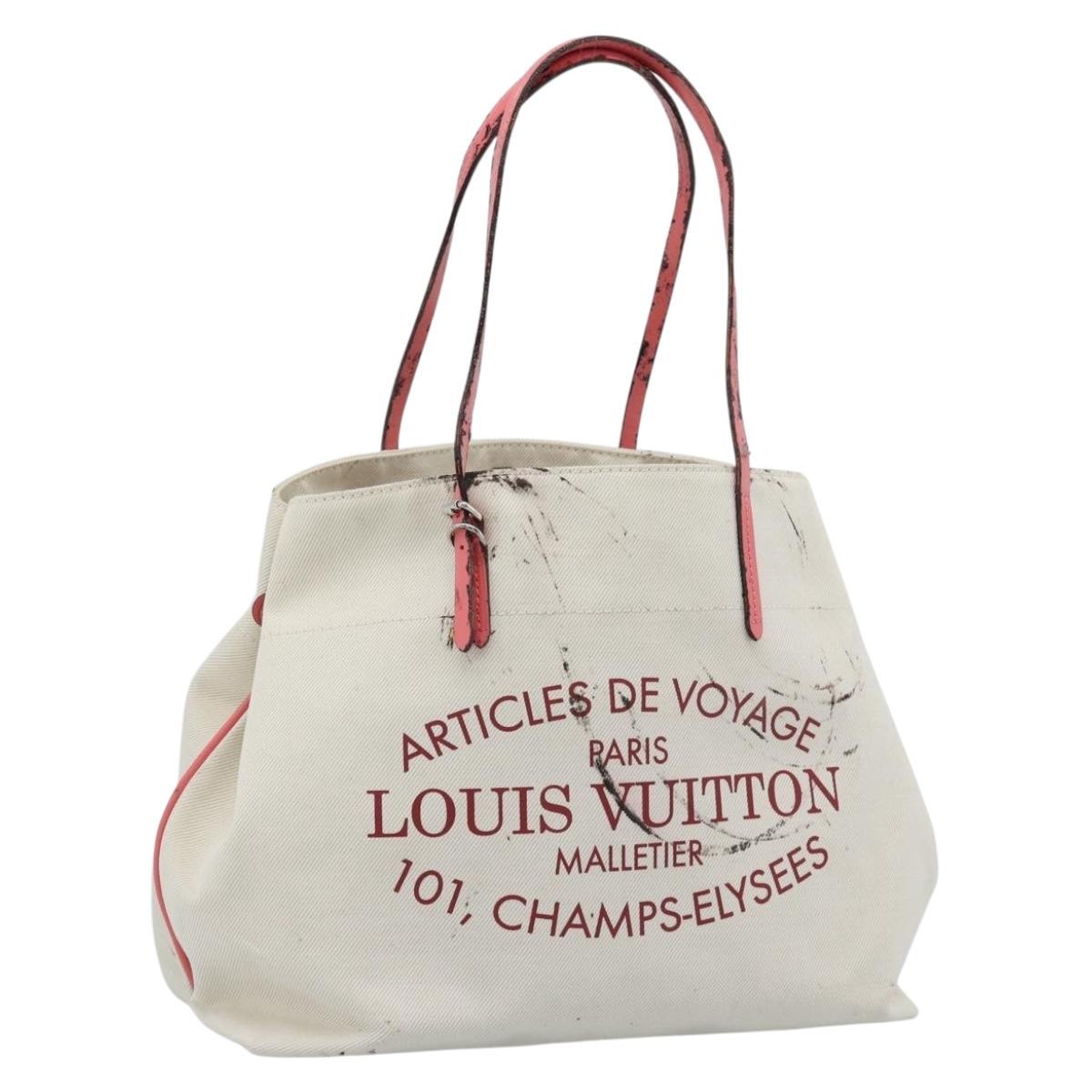 LOUIS VUITTON Cabas MM Tote Bag Canvas White M94502 LV Auth bs35545