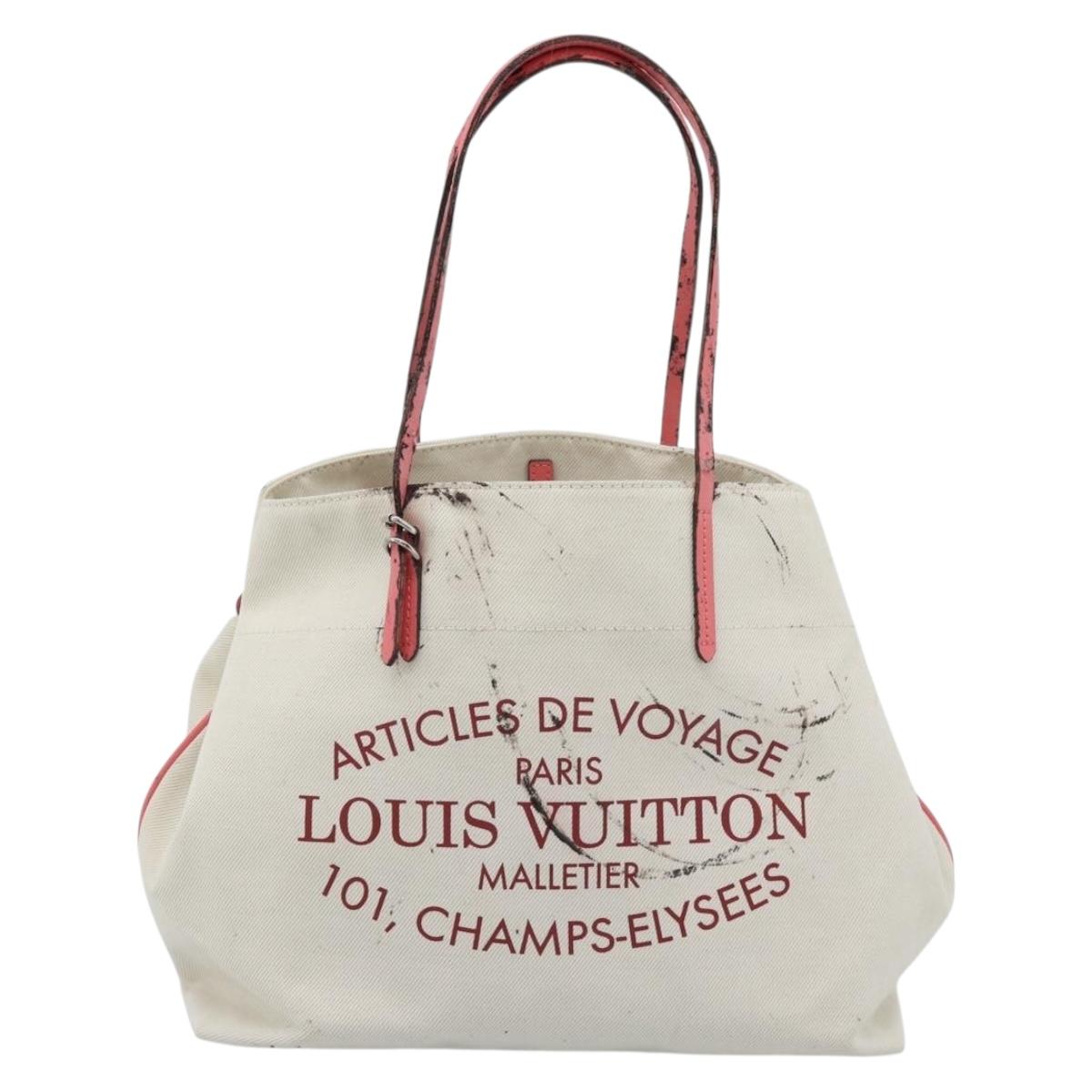 LOUIS VUITTON Cabas MM Tote Bag Canvas White M94502 LV Auth bs35545
