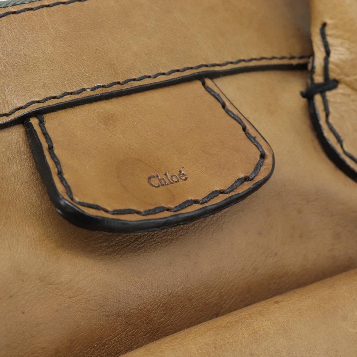Chloe Hand Bag Leather Brown Silver Auth bs35550