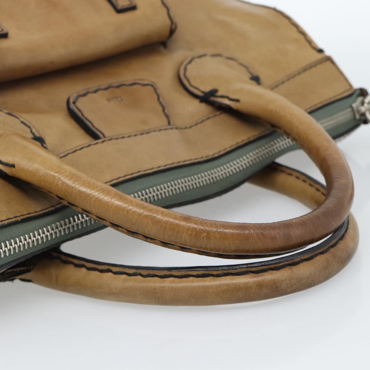 Chloe Hand Bag Leather Brown Silver Auth bs35550